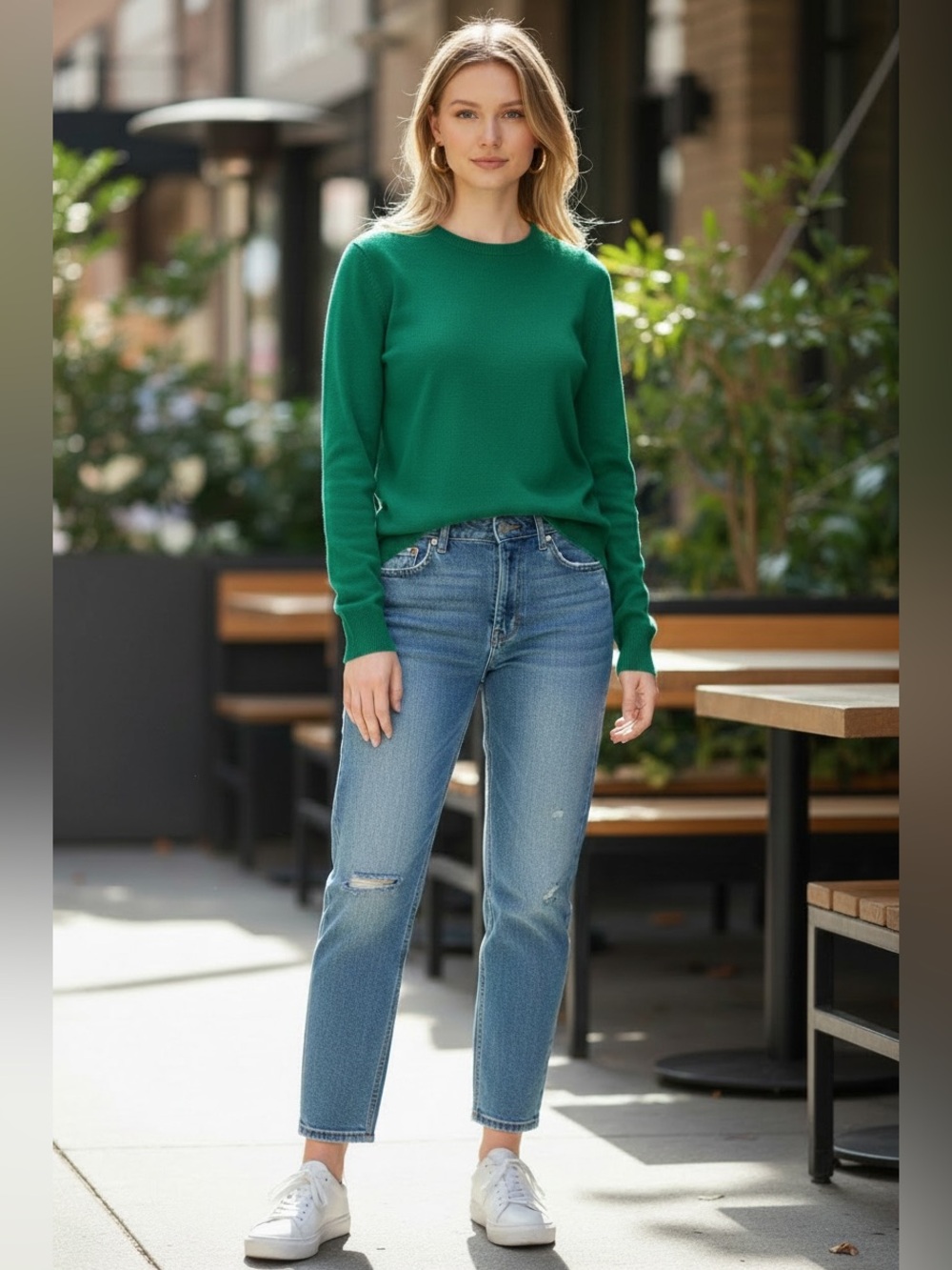 Banana Republic 100% Merino Wool Crewneck Sweater Green Size S